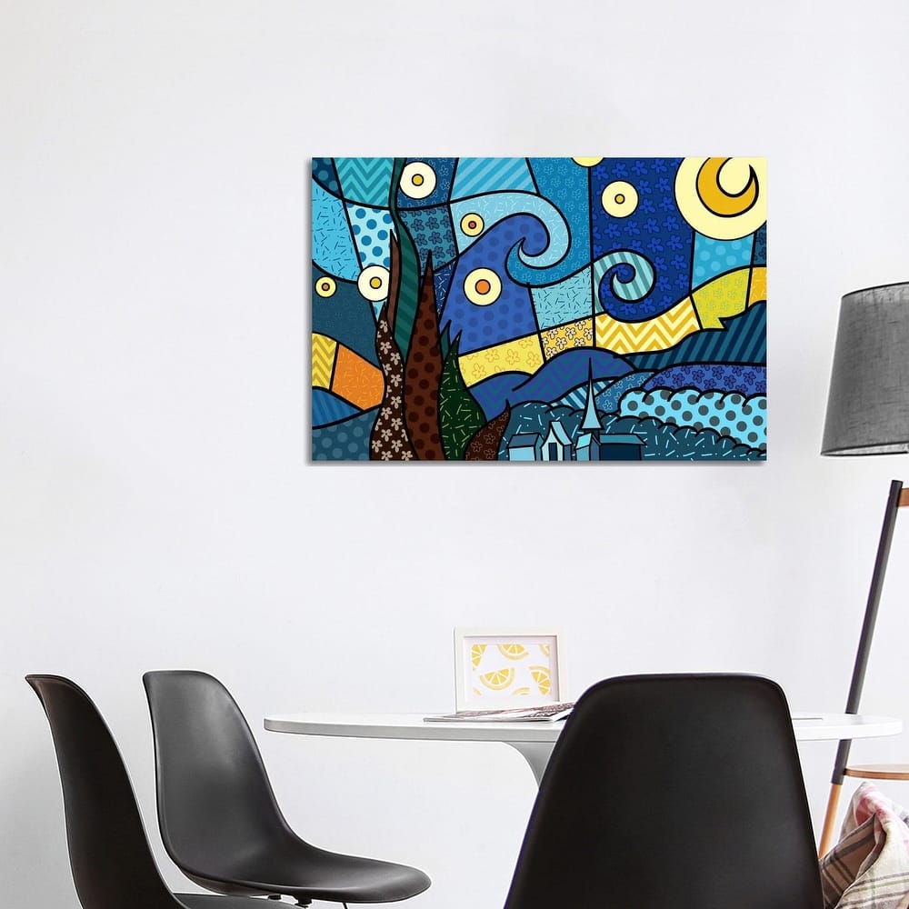 iCanvas "Starry Night 2 (After Vincent Van Gogh)" by 5by5collective Canvas Print