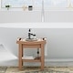 preview thumbnail 40 of 62, Acrylic Waterproof Shower Bench with Storage Shelf, Bathroom Stool & Organizer