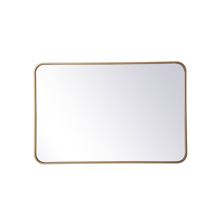 Ezra Soft Corner Metal Rectangular Mirror - 24" x 36" - Bronze/Gold