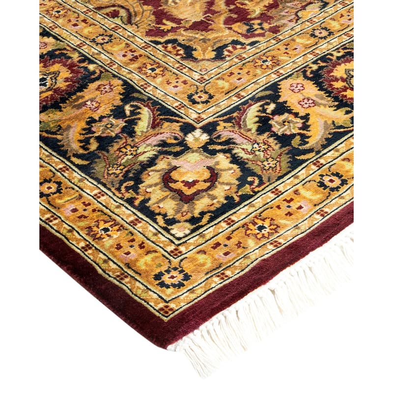 Overton Handknotted Wool Traditional Oriental Red Area Rug - 6' x 9'