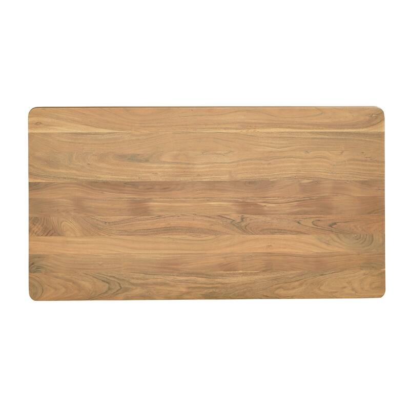 Sevita Round Mango Wood and Marble Modern Coffee Table, 36"W x 36"D x 18"H - 36"W x 36"D x 18"H