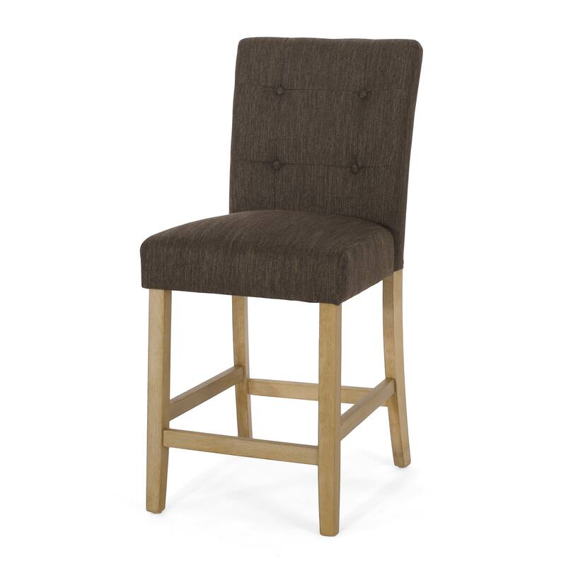 Button Tufted 26 Inch Counter Stools, Set Of 2