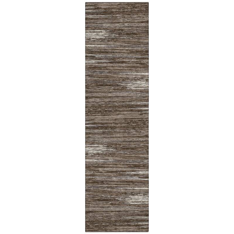 Machine Washable Indoor/ Outdoor Chantille Abstract Stripe Rug