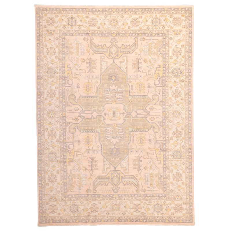 ECARPETGALLERY Hand-knotted Modern Oushak Pink Wool Rug - 10'3 x 13'9