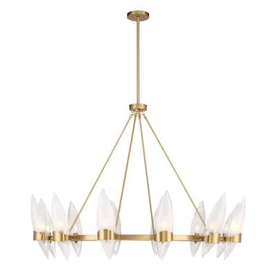 Nouvel 12-Light Chandelier in Warm Brass