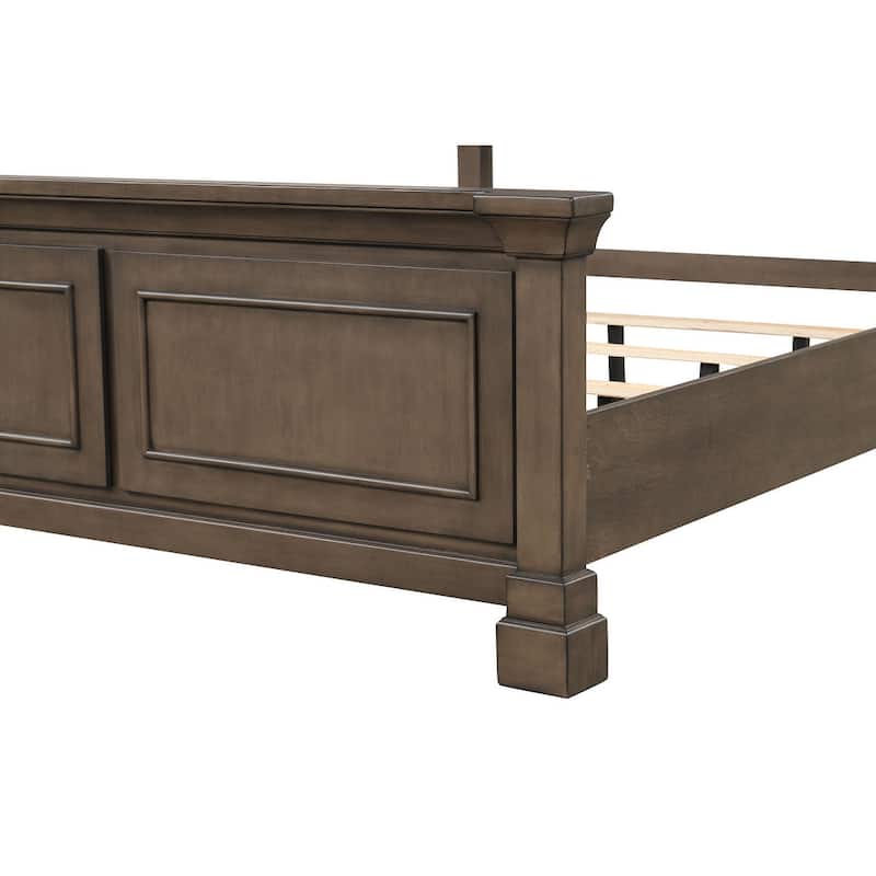 Transitional Dark Walnut Finish 1 Piece Bed