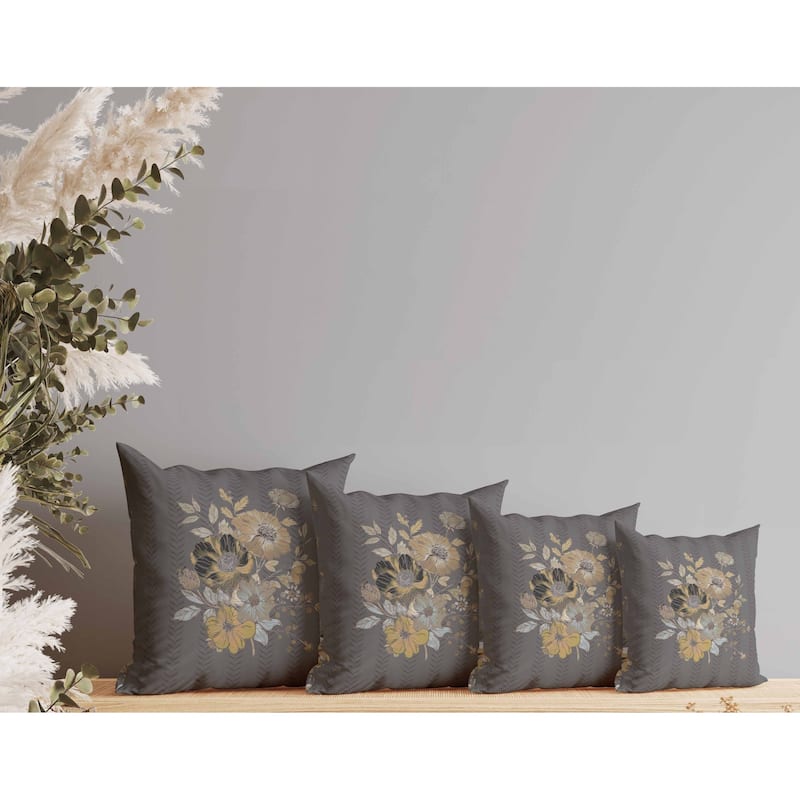 Misty Meadows Indoor/Outdoor Reversible Throw Pillow Muted and Brown
