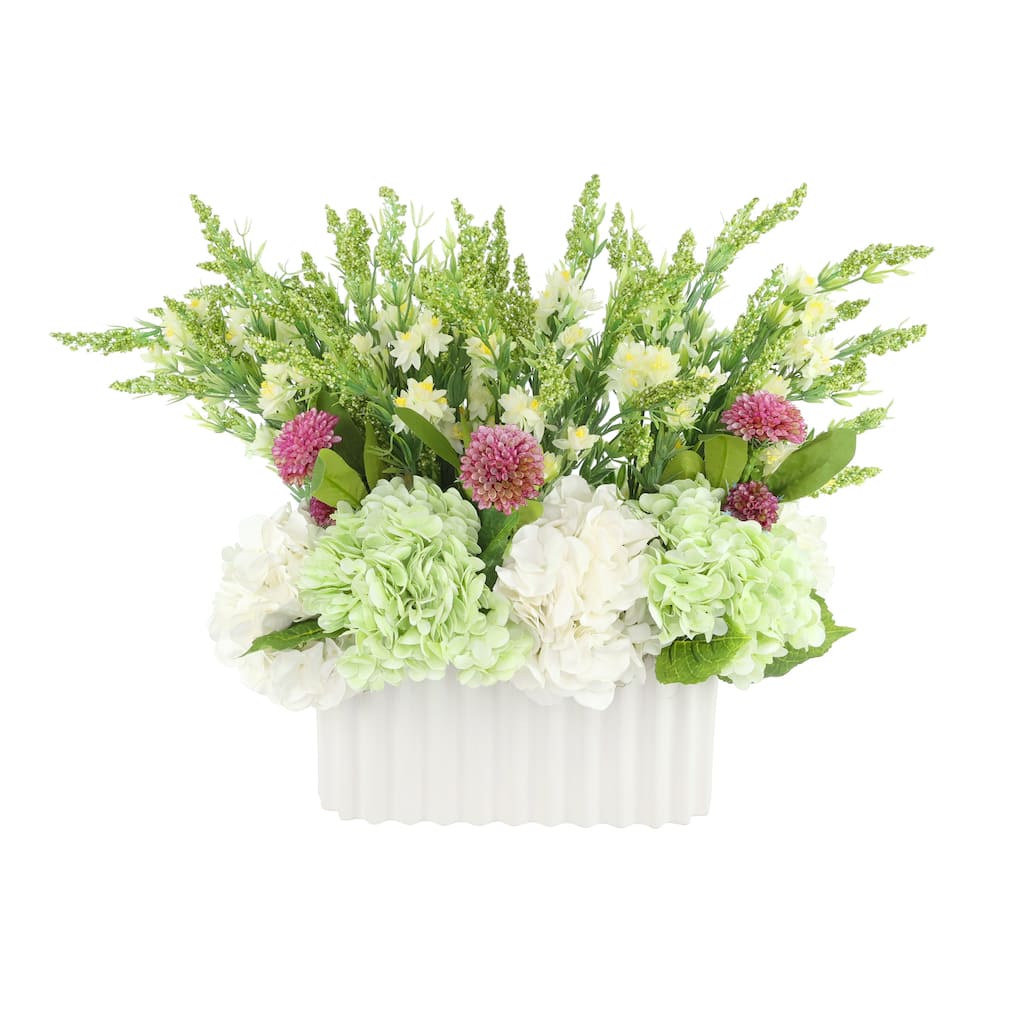 Hydrangea and Heather Centerpiece - 21