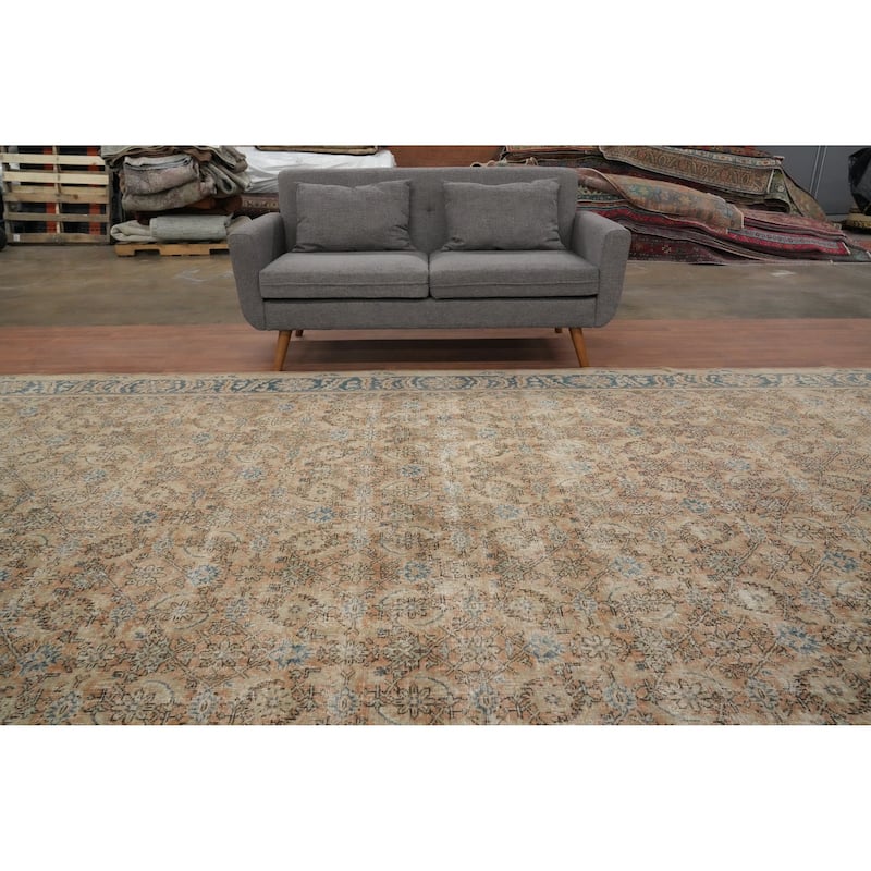 Hand Knotted Oriental 100% Wool Carpet Traditional All-Over Oranges & Rust Mahal Area Rug - 15' 10'' X 8' 7''