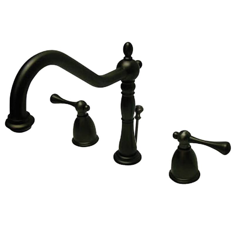 Kingston Brass English Vintage Widespread Bathroom Faucet with Pop-Up - Oil Rubbed Bronze