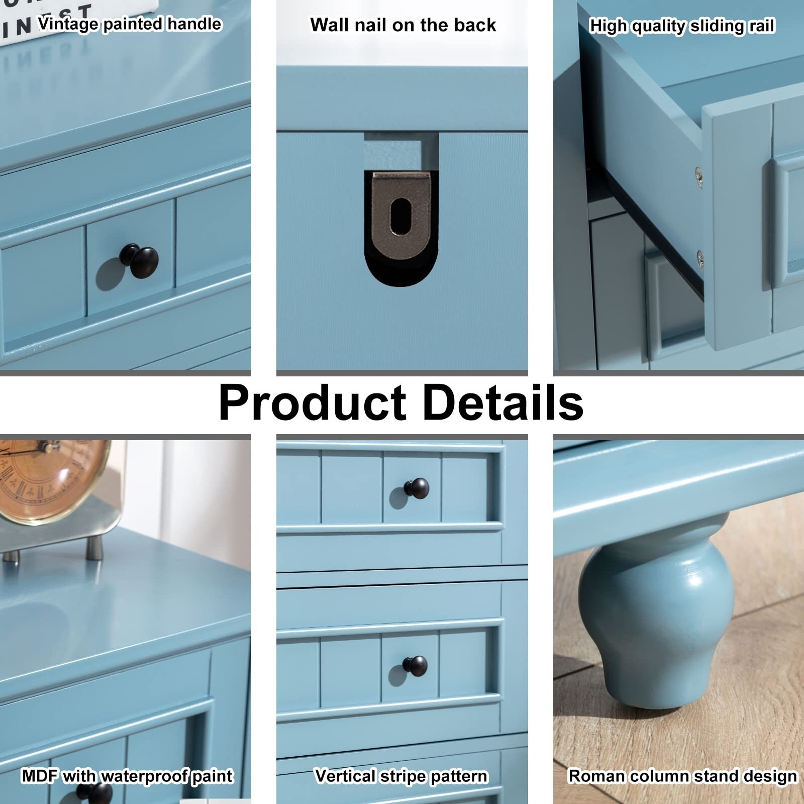 4 Drawer Dresser,Blue Dresser for Bedroom,Tall Accent Dresser with Deep  Drawers,Chest of Drawers with Handles - Bed Bath & Beyond - 38233687