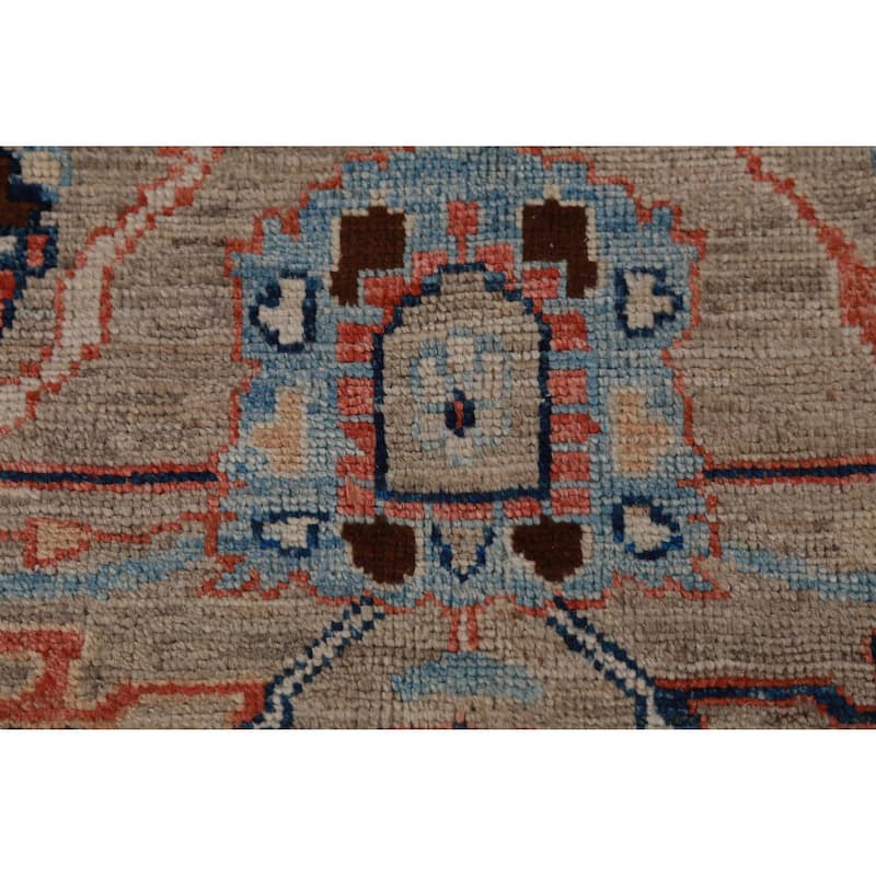 Hand Knotted Oriental 100% Wool Carpet Transitional Medallion Beige & Ivories Oushak Area Rug - 9' 7'' X 8' 0''