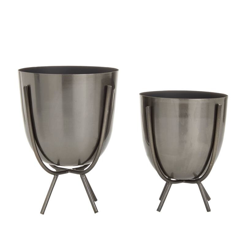 CosmoLiving by Cosmopolitan Metal Contemporary Planter (Set of 2) - S/2 7", 6"H