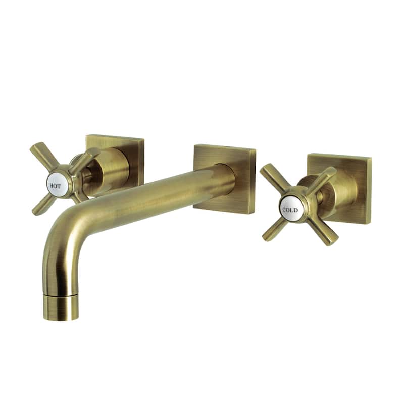 Millennium 3-Hole Wall Mount Roman Tub Faucet in Brushed Brass - Antique Brass