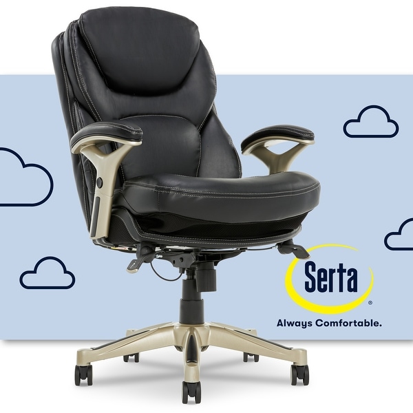 Serta Black Bonded Leather Office Chair Bed Bath Beyond 9066794