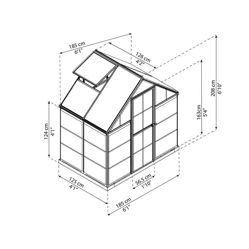 Hybrid 6 ft. Gray/Clear DIY Greenhouse Kit