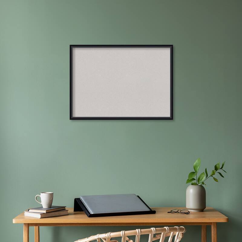 Lucie Wood Framed Grey Corkboard Bulletin Board