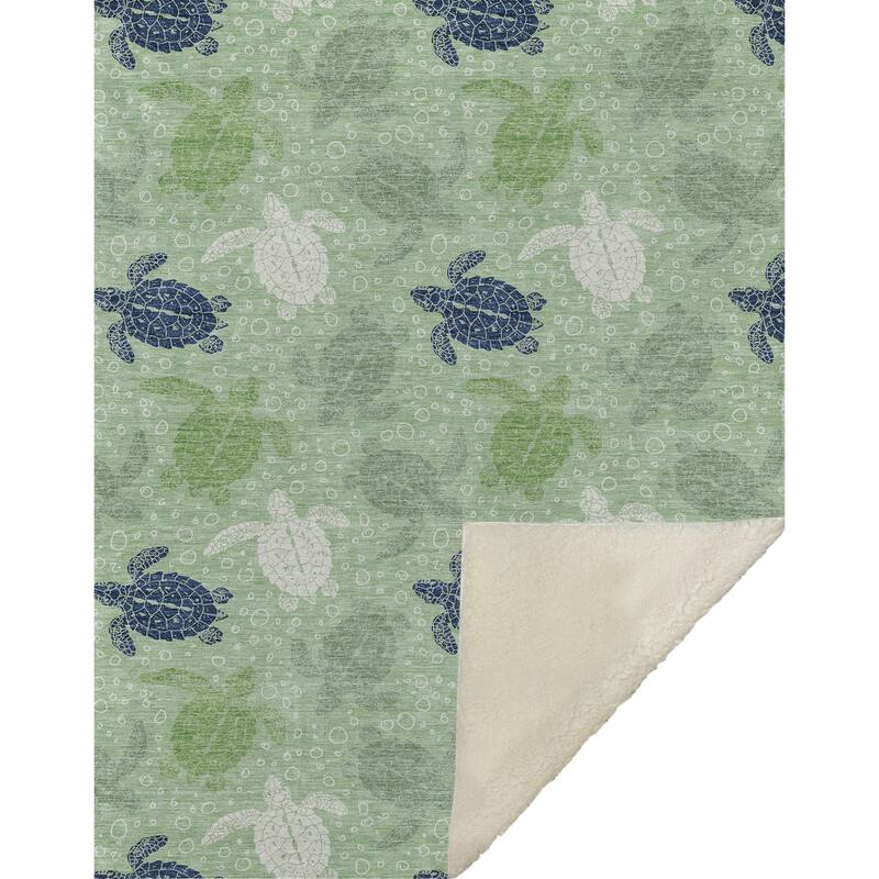 Premium Machine Washable ASB192 Turtle Sherpa Throw Blanket