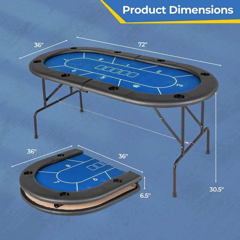 Costway 8 Players Card Board Game Table with 8 Cup Holders - See Details