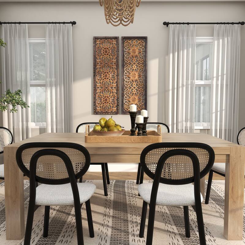 Brown MDF Traditional Wall Decor Ornamental (Set of 2)