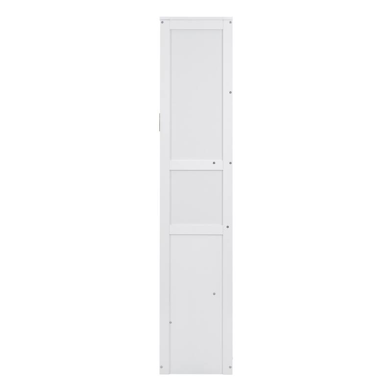 Queen Size Space-Saving Murphy Wall Bed with Dual-Layer Storage Cabinet and Flexible Slat Support