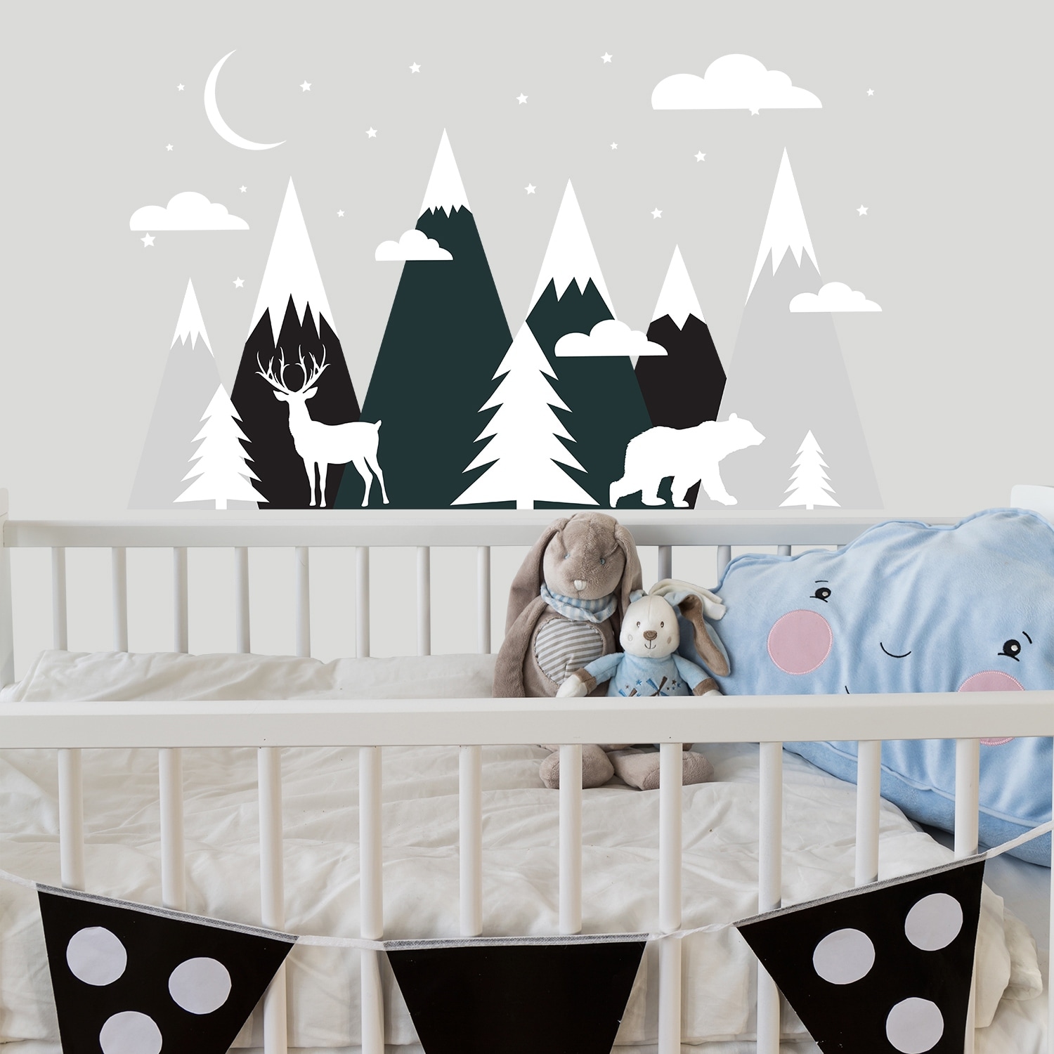 WD4800 Nursery Mountain Decal Mountains Wall Decals Mountain Decal Wall ...