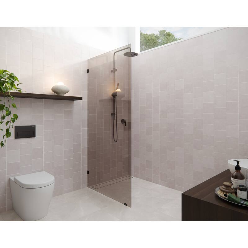 Ursa 30 in. x 78 in. Fully Frameless Glass Shower Panel - Single Fixed Panel with Bronze Tint - Oil Rubbed Bronze