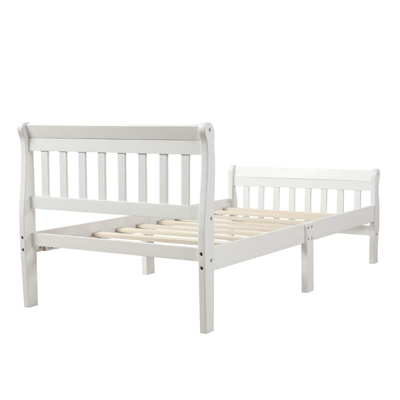 Wood Platform Twin Panel Bed Frame