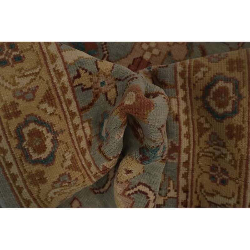 Hand Knotted Oriental 100% Wool Carpet Traditional Floral Navy Blue & Blues Ziegler Area Rug - 3' 10'' X 2' 0''