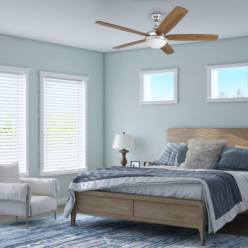 Copper Grove Mills 52-inch Modern Chrome Ceiling Fan with Remote