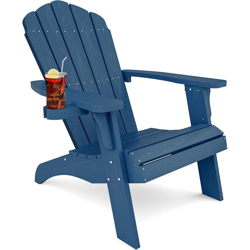 WINSOON HIPS Oversized Adirondack Chair with Cup-Holder - Navy