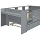 preview thumbnail 11 of 25, Wood Twin Size L-Shaped Loft Bed with Ladder and 2 Built-in L-Shaped Desks