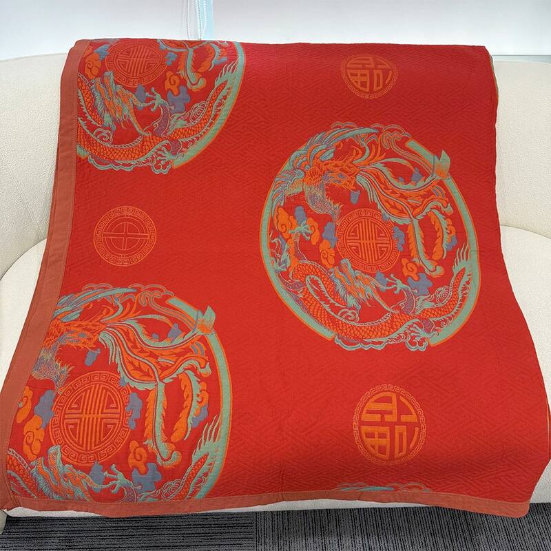 Chic Reverisible Cotton Throw Blanket Red