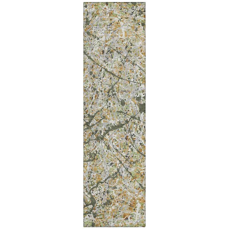 Machine Washable Indoor/ Outdoor Modern Splatter Chantille Rug