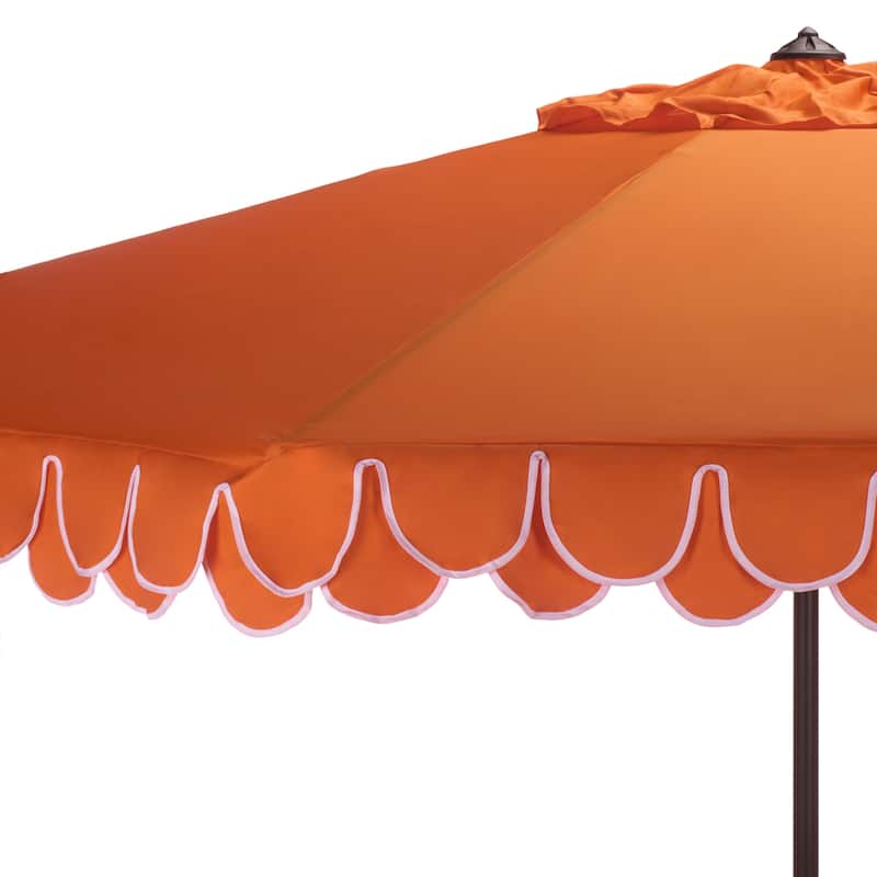 SAFAVIEH Outdoor Vilborg Valance 11Ft Round Umbrella