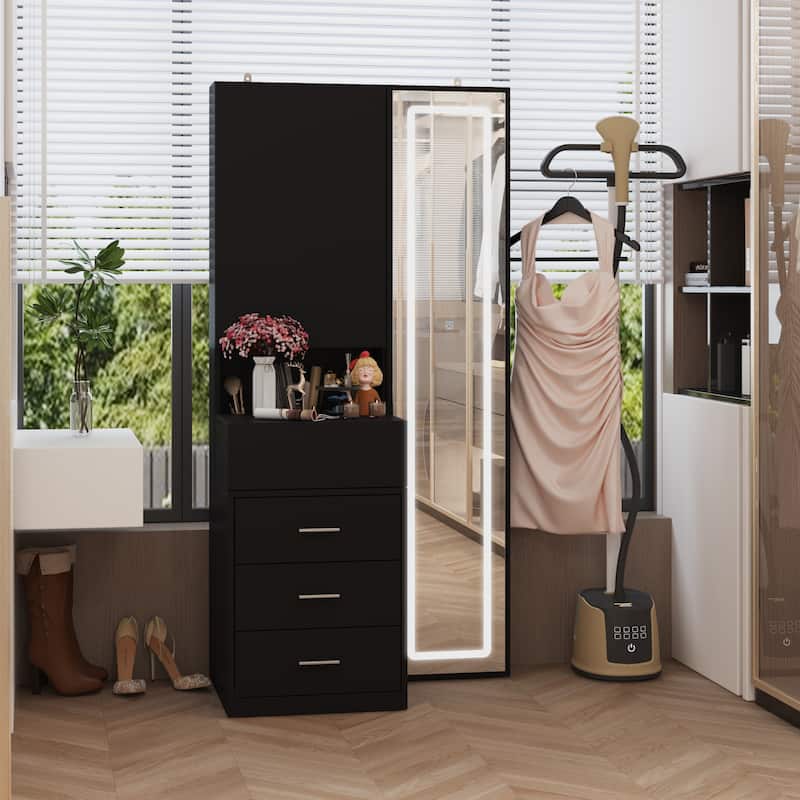 Dresser LED-Lit Vanity Dressing Cabinet with Full-Length Mirror