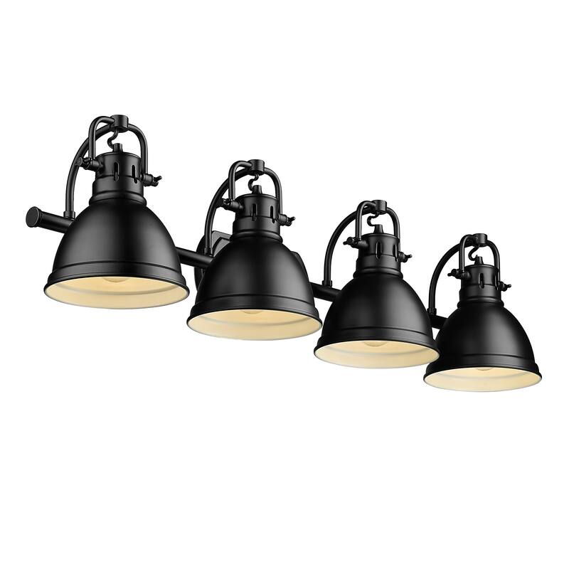 Golden Lighting 3602-BA4 BLK Duncan 4 Light 34" Wide Vanity Light with