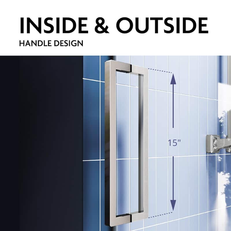 Glassic SI Series 62" - 66" W x 75" H Contemporary Frameless Single Sliding Shower Doors With 3/8" Clear Tempered Glass
