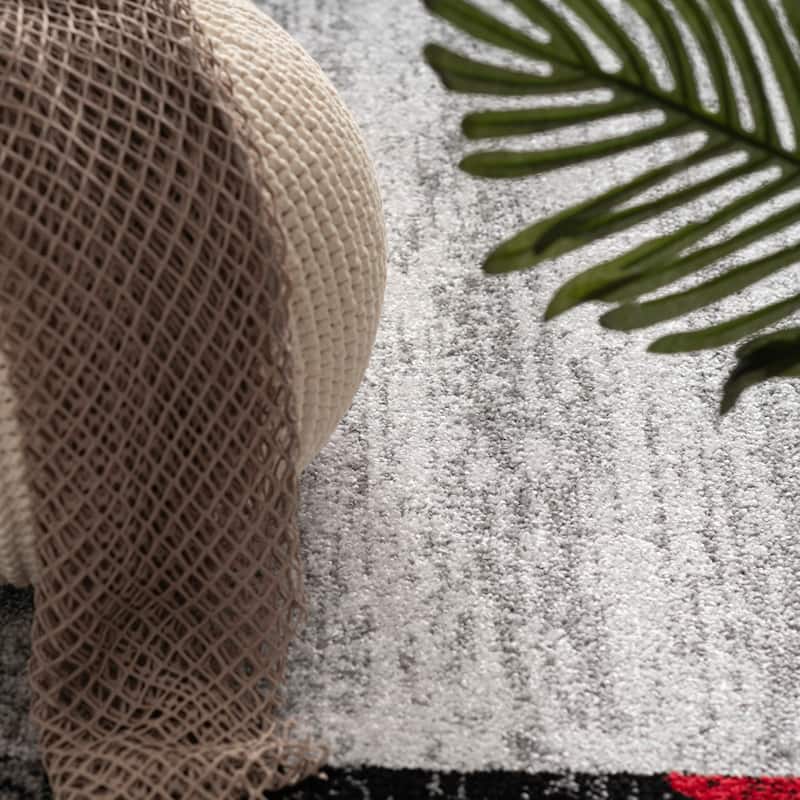 Modern Area Rug for Living Room Classic Design with Border