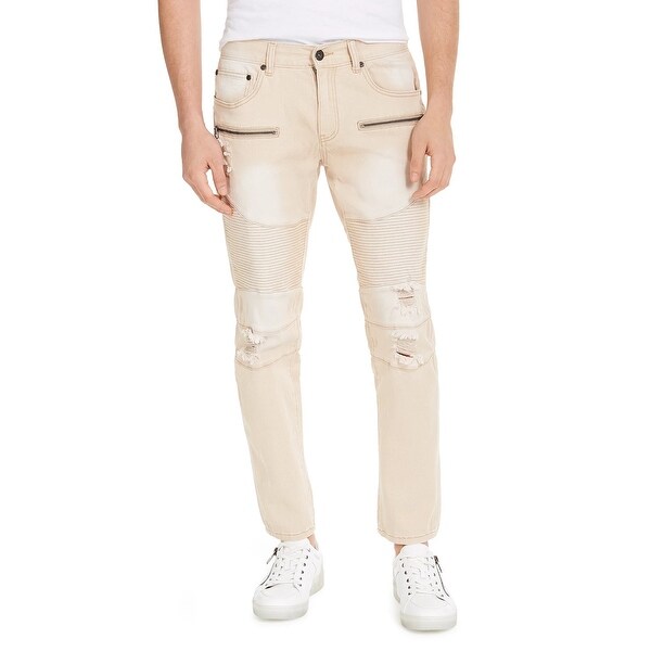 INC International Concepts Men's Ripped Skinny Jeans Beige Size 33 - 33 Reg. Opens flyout.