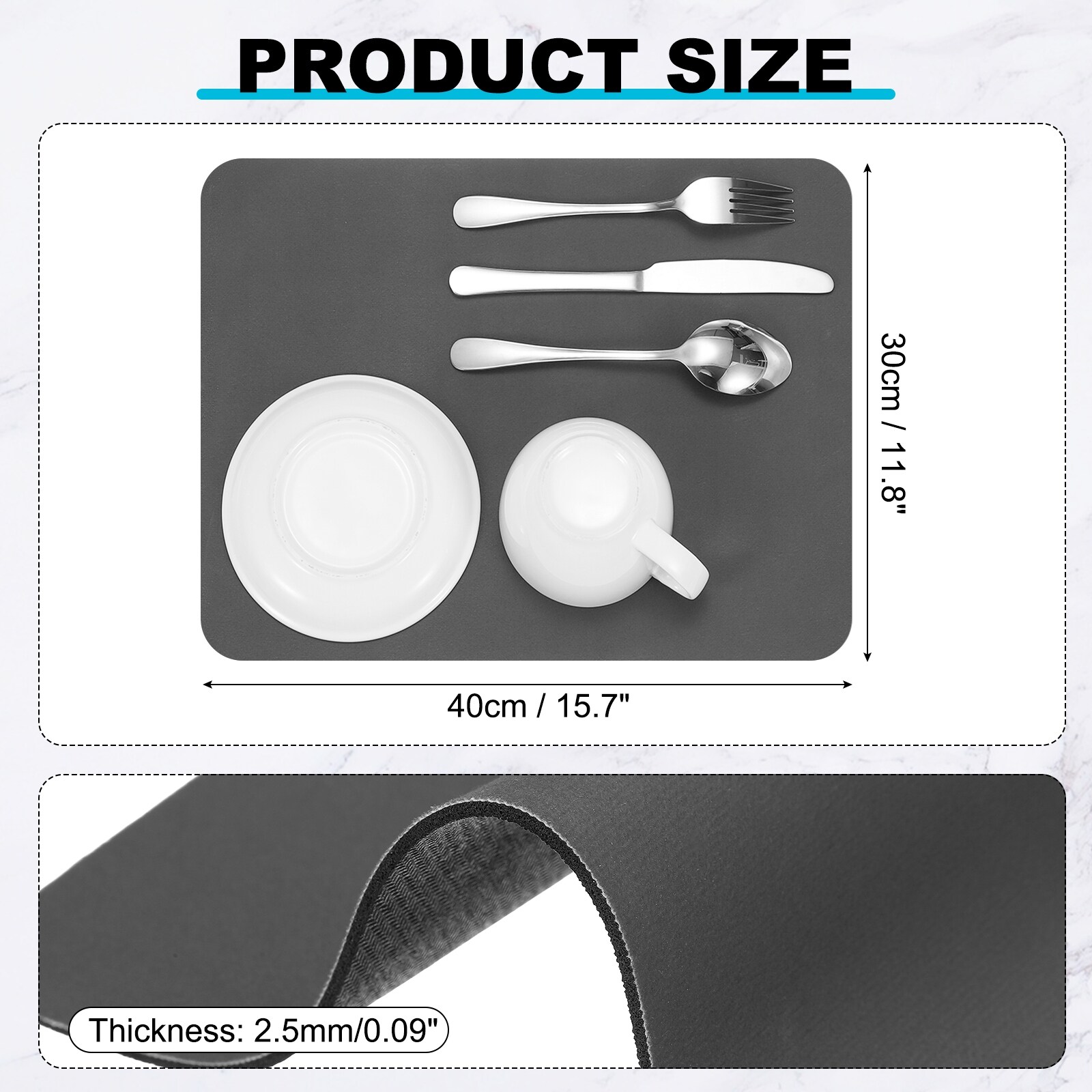 Large Placemat for Kitchen Counter, Heat Resistant Coffee Bar Mat Non-Slip Countertop Table Protector Insulated Placemat