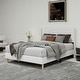 preview thumbnail 1 of 91, Caxkun Upholstered Platform Bed Frame with Wingback headboard White - Full