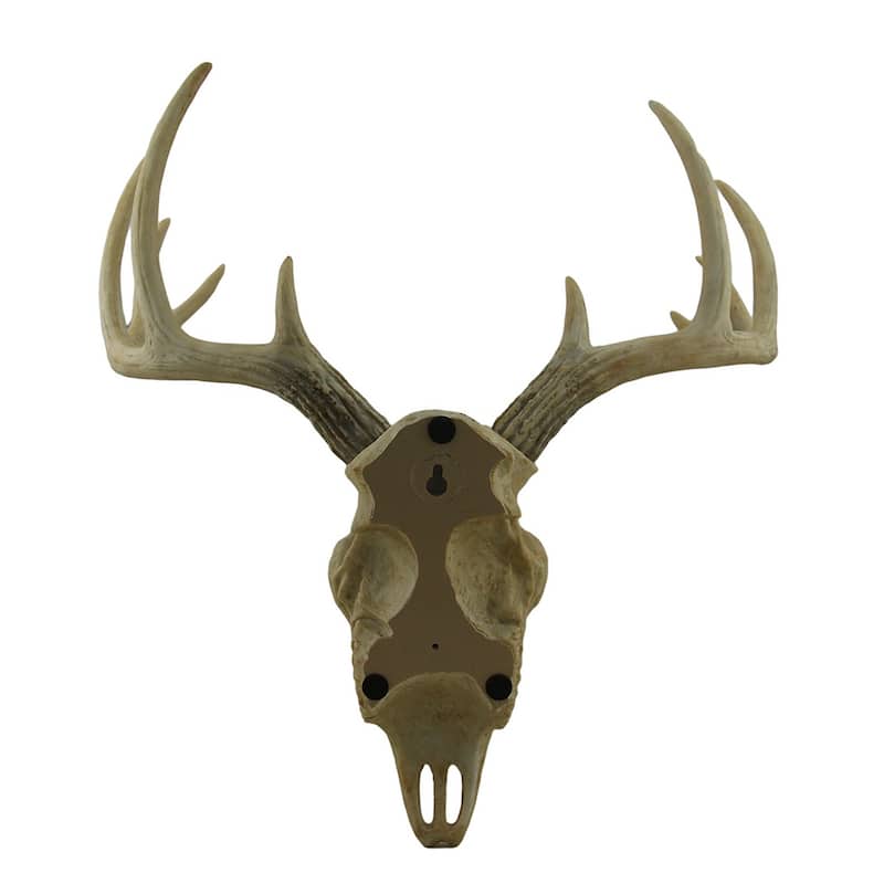 Faux Aged Finish Deer Skull 10 Point Antlers Wall Sculpture 15 Inch