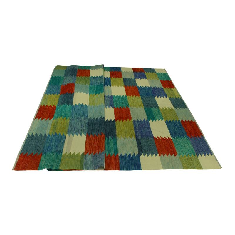 Hand-Woven Winchester Kilim Hafez Ivory/Rust Rug - 8'7" x 11'8"