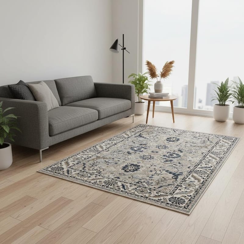 HomeRoots Medallion Modern Runner Area Rug - 5' X 8'