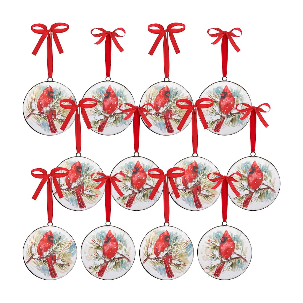 Cardinal and Pine Ornament (Set of 12)