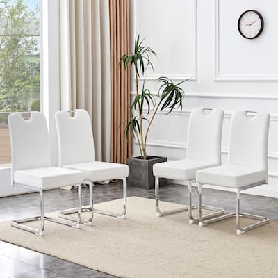 Set Of Four Thickened Pu Material Ergonomic Chairs