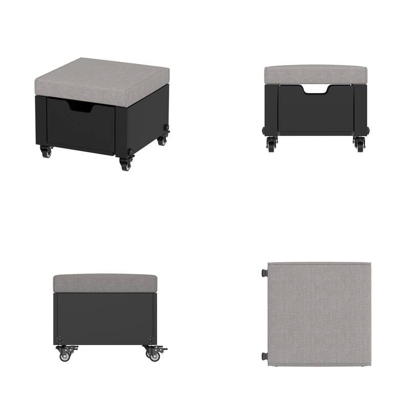 Garage Tool Stool on Wheels,Toolbox stool,Height-Adjustable,Detachable Seat,Storage Drawer