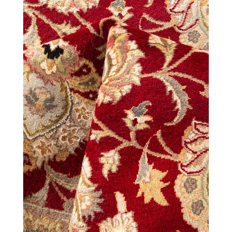 Overton Hand Knotted Wool Traditional Oriental Red Area Rug - 9' x 12'