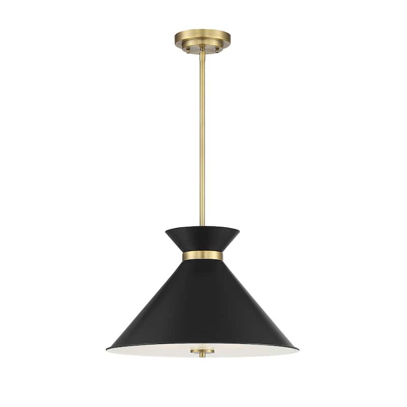 Savoy House Lamar 18" Wide Pendant with Metal Shade and Accented Band